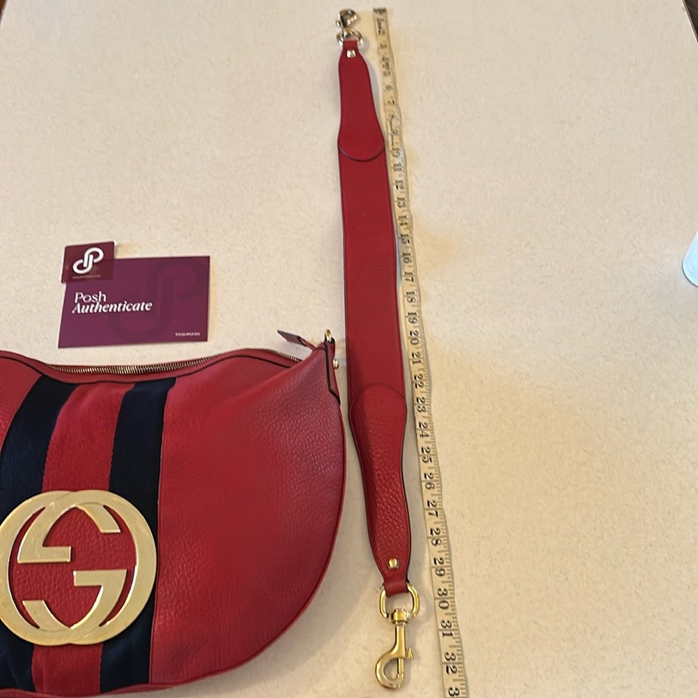 Gucci Blondie XL Shoulder Bag Purse GG RARE Tom Ford Era Red Pebbled Leather - Picture 11 of 17